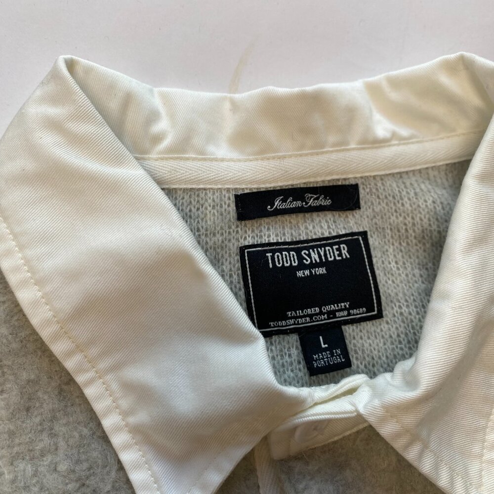 Todd Snyder Mohair Rugby Polo in Silver Grey